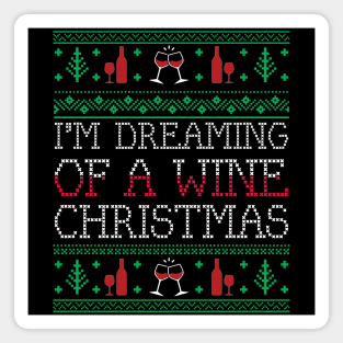 Funny Wine Drinking Xmas Ugly Christmas Sweater Magnet